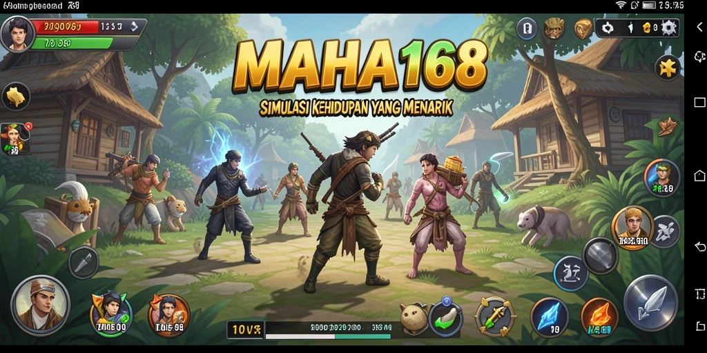 Tampilan gameplay MAHA168 yang menampilkan simulasi kehidupan yang menarik.