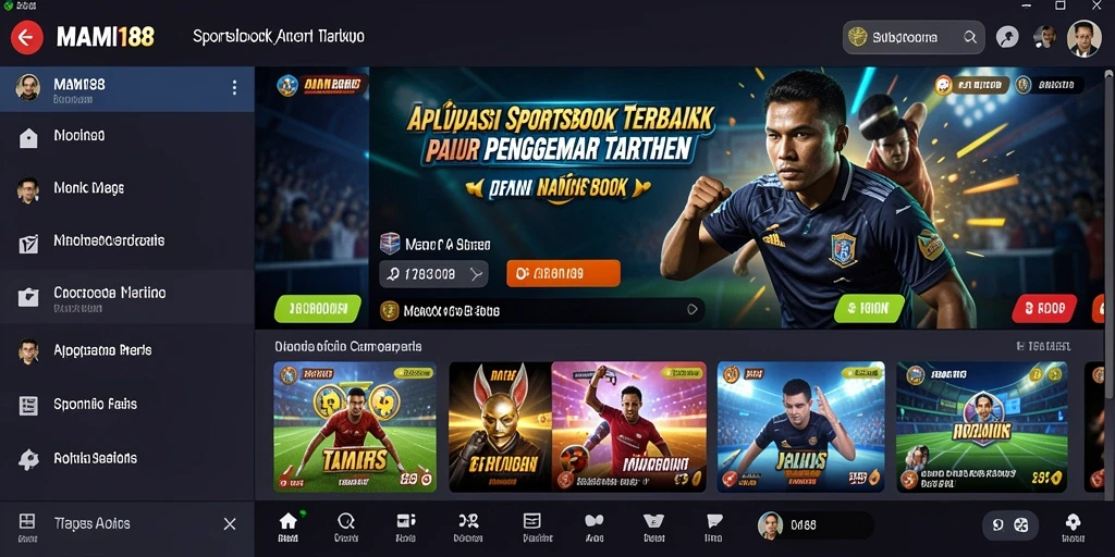Tampilan utama MAMI188 yang menunjukkan berbagai pilihan taruhan olahraga.