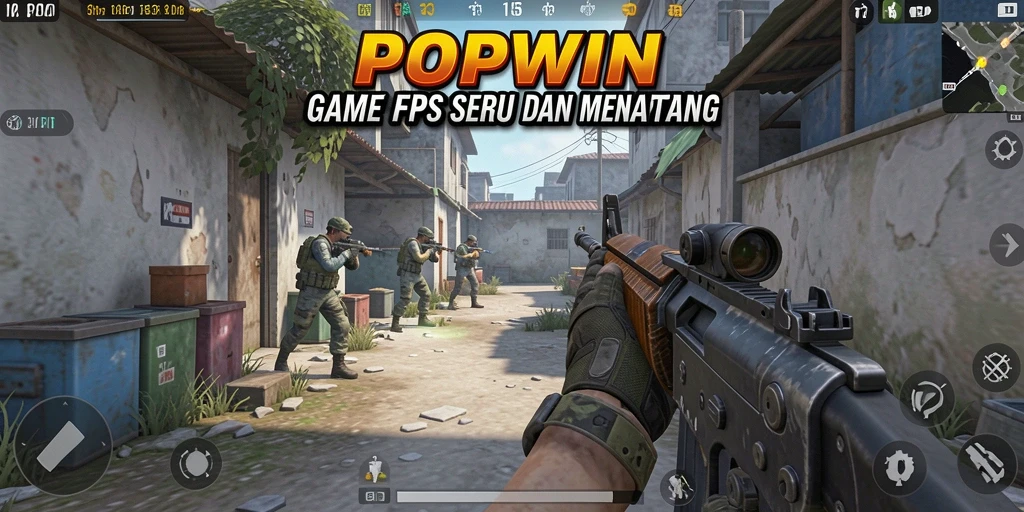 Tangkapan layar menunjukkan aksi seru gameplay FPS POPWIN.