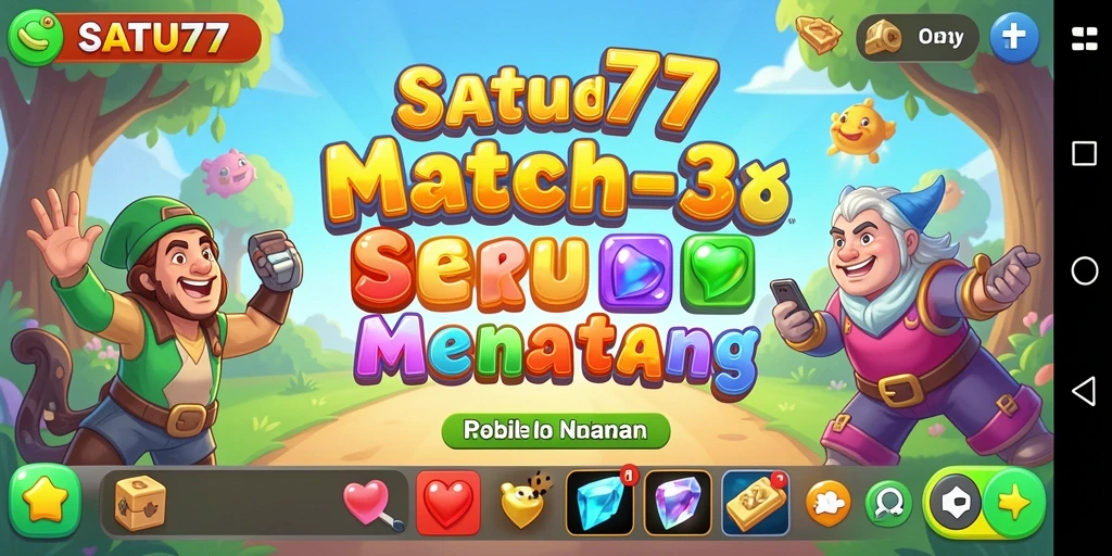 Tampilan menarik dari gameplay Match-3 yang seru.