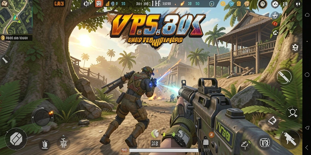 Tampilan gameplay VT38 yang seru dan dinamis dalam mode TPS.